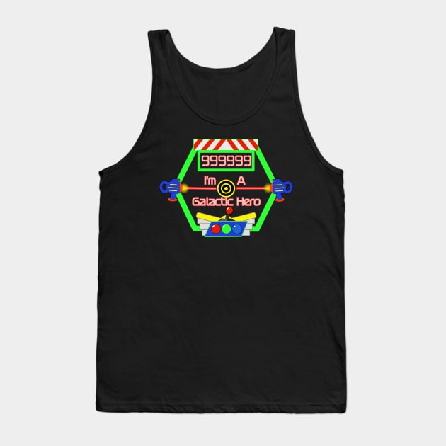 Galactic Hero High Score Theme Park Ride Tank Top by Smagnaferous